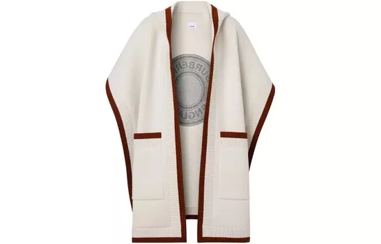 Накидка женская Burberry, белый / бордовый