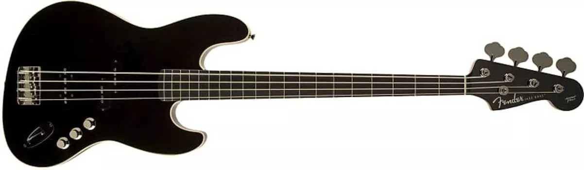 Накладка на гриф Aerodyne Jazz Bass из палисандра, окрашенная в черный цвет, без накладки Fender Fender Aerodyne