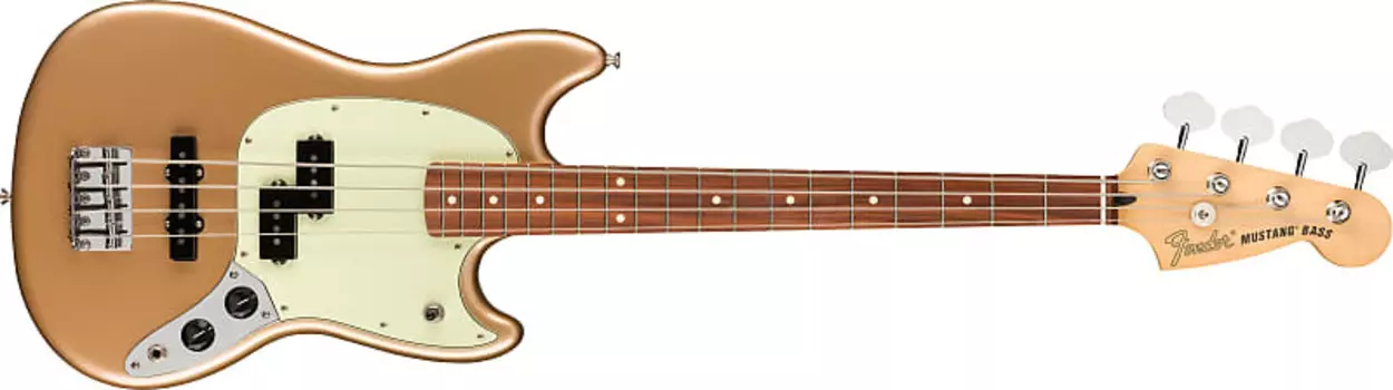 Накладка на гриф Fender Player Series Mustang Bass PJ Pau Ferro, цвет Firemist Gold - MIM MUSTANGBASSPJPFFMG