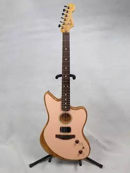 Накладка на гриф из палисандра Fender Acoustasonic Player Jazzmaster, розовый цвет с сумкой