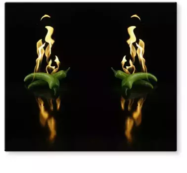 Накладка на плиту Wall-Art "Горящий перец чили, горячая азиатская кухня", (2 шт.), современная защитная пластина 60х52 см, цвет bunt