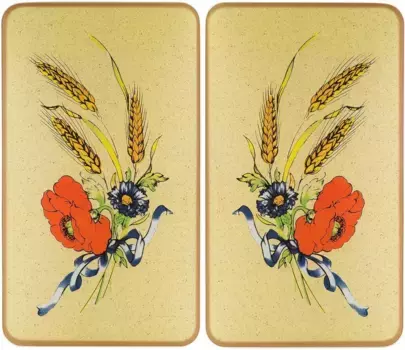 Накладка на плиту WENKO "Васильки", (комплект, 2 шт.), специальные нескользящие ножки 30х52 см, цвет natur/bunt