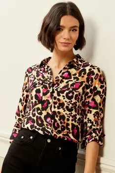 Накладная рубашка с карманами и застежкой на пуговицы Love & Roses, розовый