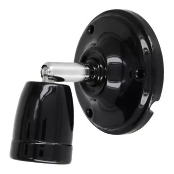 Накладной светлый фарфор E27 - Premium P5 черный ADAKAT