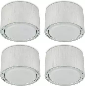 Накладной точечный светильник 4x накладной потолочный точечный светильник GX53 серебристый 8 Вт нейтральный белый накладной Sweet Led, серебро