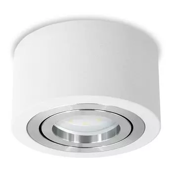 Накладной точечный светильник для плоского потолка, белый матовый, поворотный, со светодиодным модулем 4 Вт, нейтральный белый, 230 В, количество: комплект из 1 шт. SSC-LUXon