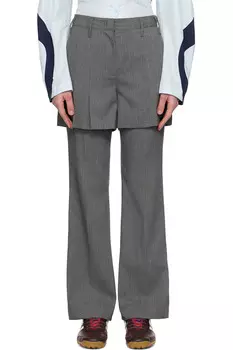 Накладные брюки Open Yy, серый