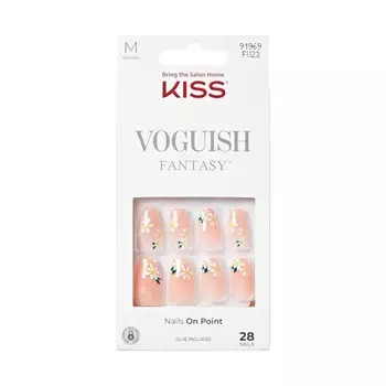 Накладные ногти KISS Voguish Fantasy в форме гроба светло-телесного цвета среднего размера В комплект входят 28 ногтей, 2 г клея, 1 маникюрная палочка, 1 мини-пилочка