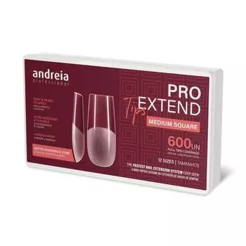 Накладные ногти Pro extend, средние квадратные насадки для наращивания ногтей (600 шт.) Andreia