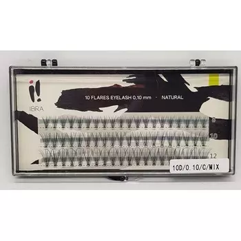 Накладные ресницы Naturals Knot 0,10-C-Mix Ibra Makeup Fake Lashes Индивидуальные длинные глаза с профилем C, Ibra Make-Up