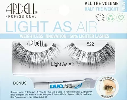 Накладные ресницы с клеем Ardell Light As Air, typ 522 1 g