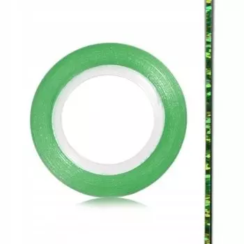 Наклейка-лента для нейл-арта 1 мм L8 Laser Green, зеленая нить, Inna marka
