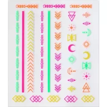 Наклейки для дизайна ногтей Neon Vibes, разноцветные, 49 шт., Essence
