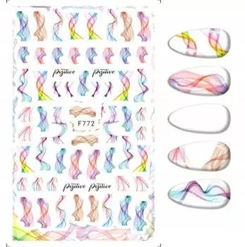 Наклейки для дизайна ногтей Patterns Illusion F-772, Frezarkowo