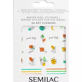 Наклейки для ногтей Арт Цветы Semilac, 34 шт.