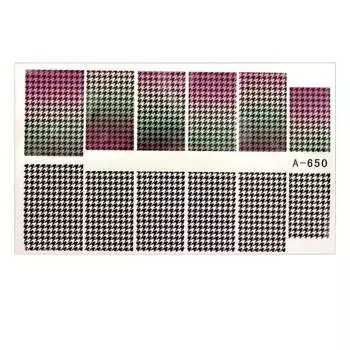 Наклейки для ногтей на водной основе, лист 9 х 5,5 см A-650 MollyLac, Molly Lac