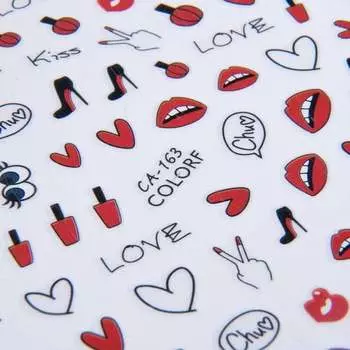 Наклейки для ногтей, Тонкие, Самоклеящиеся, ко Дню святого Валентина № СА-163 MollyLac, Molly Lac