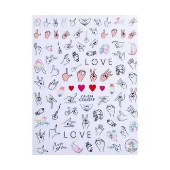 Наклейки для ногтей, тонкие самоклеящиеся наклейки ко Дню святого Валентина № Ca-258 MollyLac, Molly Lac