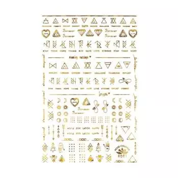 Наклейки для тонких ногтей, золотое голографическое № R081 MollyLac, Molly Lac