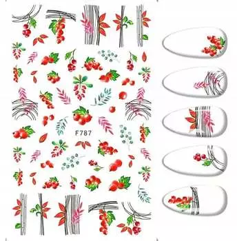 Наклейки для украшения ногтей Rowan Patterns F-787, Frezarkowo