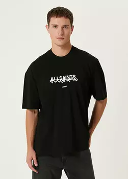 Наклонная футболка из органического хлопка Allsaints, черный