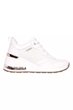 Наклонные спортивные кроссовки из экокожи с перфорацией Skechers, белый