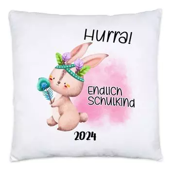Наконец, подушка-кролик для школьника 2024 года, включая наполнитель для первого дня в школе, племянница, племянник, крестник, снова в школу, знакомство со школой Hey!Print