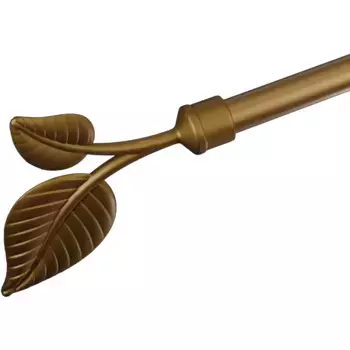 Наконечник для карниза Liedeco «Лист», (комплект, 1 шт.), для карнизов 20 мм, цвет goldfarben/matt