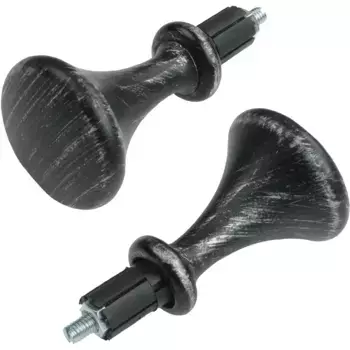 Наконечник карниза Liedeco "наконечник, концевая кнопка-конус "Esperanca" для стержней 16 мм", (2 шт.), насадка, концевая кнопка, серебристый/черный