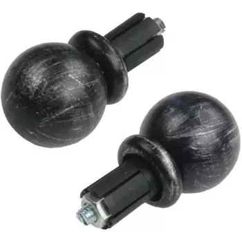 Наконечник карниза Liedeco "наконечник, концевая кнопка шариковая "Esperanca" для стержней 16 мм", (2 шт.), наконечник, концевая кнопка, серебристый/черный