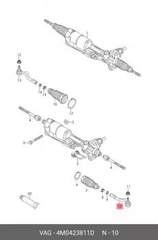 Наконечник рулевой тяги 4M0423811D VAG
