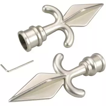 Наконечники для карниза Liedeco «Amor», (комплект, 2 шт.), для карнизов 16 мм, цвет chromfarben/matt