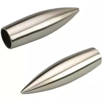Наконечники для карниза Liedeco «Пуля», (комплект, 2 шт.), для карнизов 16 мм, цвет edelstahlfarben