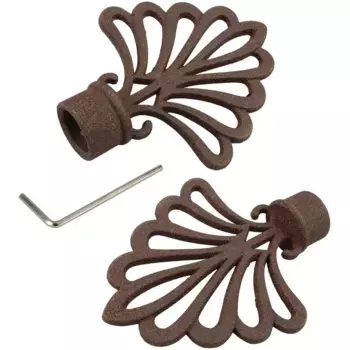 Наконечники карниза Liedeco «отсеки», (комплект, 2 шт.), для карнизов 16 мм, цвет rostbraun