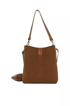 Намагниченная сумка из нубука Bagmori, шоколадная кожа