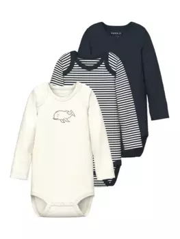 Name It Боди "NBNBODY 3P LS Y/D CORE 2 NOOS", цвет Dark Sapphire