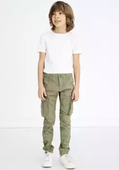 Name It Брюки-карго "NKMRYAN CARGO R TWI PANT 2222-BA NOOS", зеленый