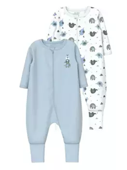 Name It Пижама "NBMNIGHTSUIT 2P ZIP FF ELEPHANT NOOS", цвет Baby Blue