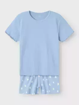 Name It Пижамы "NKFNIGHTSET SS HEARTS RIB" (комплект, 2 шт.), цвет Serenity