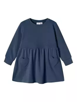 Name It спортивное платье "NMFKATLA SWEAT DRESS UNB", цвет Dark Denim