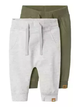 Name It Спортивные брюки It "NBNTAKKI 2P SWEAT PANT NOOS" (упаковка, 2 шт.), мешковатого кроя, серый