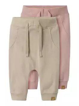 Name It Спортивные брюки It "NBNTAKKI 2P SWEAT PANT NOOS" (упаковка, 2 шт.), мешковатого кроя, цвет Pure Cashmerepack:Pack W. Deauville Mauve