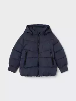 Name It Стеганая куртка It "NMMMUSIC PUFFER JACKET TB", с капюшоном, цвет Dark Sapphire