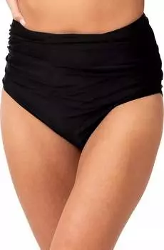 Nani Swimwear Женские плавки для плавания с высокой посадкой и рюшами, черный