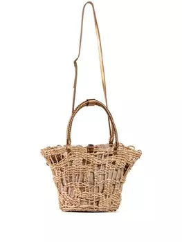 Nannacay плетеная сумка-тоут Venus M, нейтральный цвет