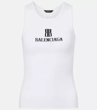 НаноВВ вязаный топ Balenciaga, White/Black