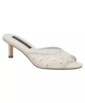 Нэнси ажурные туфли-лодочки на каблуке-рюмочке с вышивкой French Connection, белый