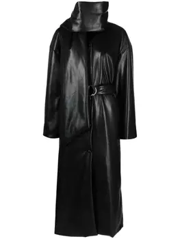 Nanushka Amelie recycled-polyester coat, черный