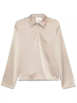 Nanushka атласная рубашка поло, нейтральный