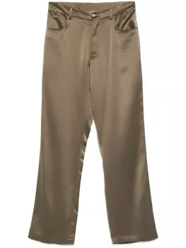 Nanushka атласные брюки, коричневый